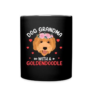 Grand-mère de chien avec Goldendoodle Drôles de propriétaires de chiens - Mug uni - noir - Devant