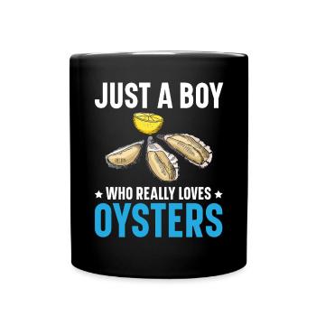 Just A Boy Who Really Loves Oysters Seafood Lover - Full Colour Mug - black - Front