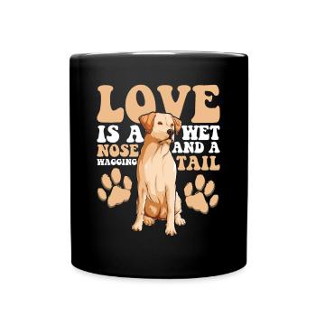 Labrador Retriever Love Is Wet Nose Wagging Tail - Mug uni - noir - Devant