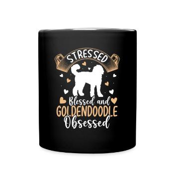 Gesegneter Goldendoodle Besessener Lustiger - Tasse einfarbig - Schwarz - Vorne