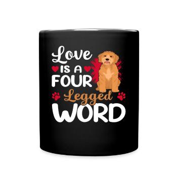 Goldendoodle Liebe Vierbeiner Wort Lustiger - Tasse einfarbig - Schwarz - Vorne