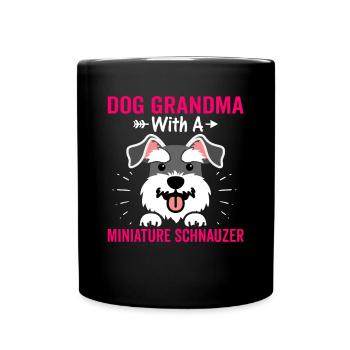 Dog Grandma with Miniature Schnauzer Funny Graphics For - Full Colour Mug - black - Front