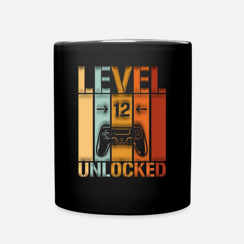 12. Geburtstag Level 12 unlocked - Tasse einfarbig - Schwarz