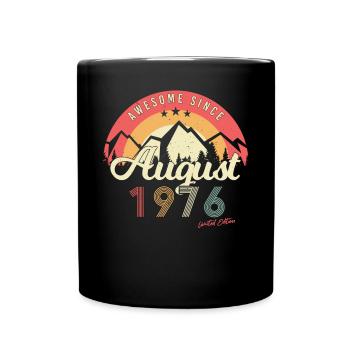 Born 1976 in August - Full Colour Mug - black - Front