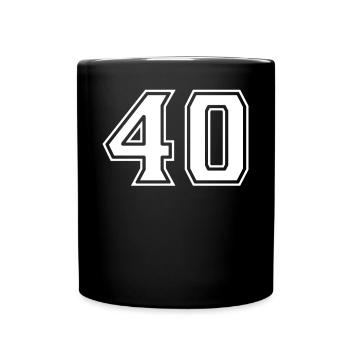 Numéro 40 Blanc - Mug uni - noir - Devant