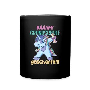 Bäähm, Grundschule geschafft, Schulkind, 4. Klasse - Tasse einfarbig - Schwarz - Vorne