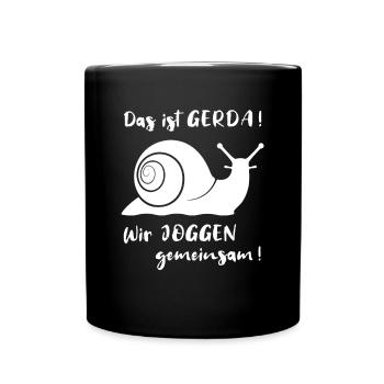 Das ist Gerda Wir joggen gemeinsam, Laufen, Rennen - Tasse einfarbig - Schwarz - Vorne