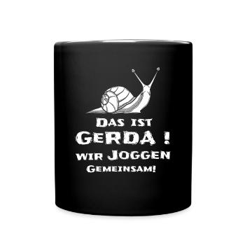 Das ist Gerda Wir joggen gemeinsam, Laufen, Rennen - Tasse einfarbig - Schwarz - Vorne