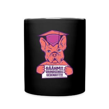 Grundschule geschafft, Schulkind, Geschenkidee - Tasse einfarbig - Schwarz - Vorne