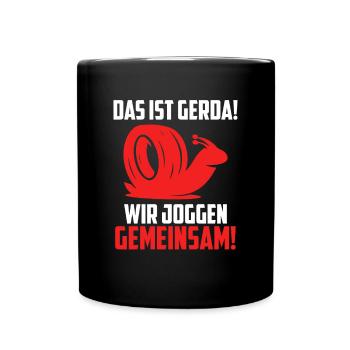 Das ist Gerda Wir joggen gemeinsam, Laufen, Rennen - Tasse einfarbig - Schwarz - Vorne