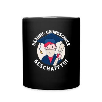 Bäähm, Grundschule geschafft, Schulkind, 4. Klasse - Tasse einfarbig - Schwarz - Vorne