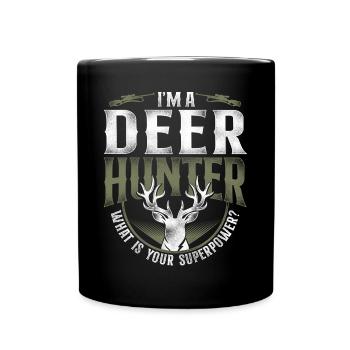 Buck Deer Hunting Hunter Vintage - Tasse einfarbig - Schwarz - Vorne