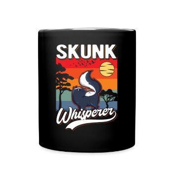 Stinktier Flüsterer Skunk Whisperer - Tasse einfarbig - Schwarz - Vorne