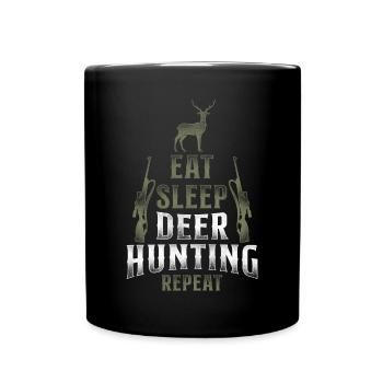 Buck Deer Hunting Hunter Vintage - Tasse einfarbig - Schwarz - Vorne