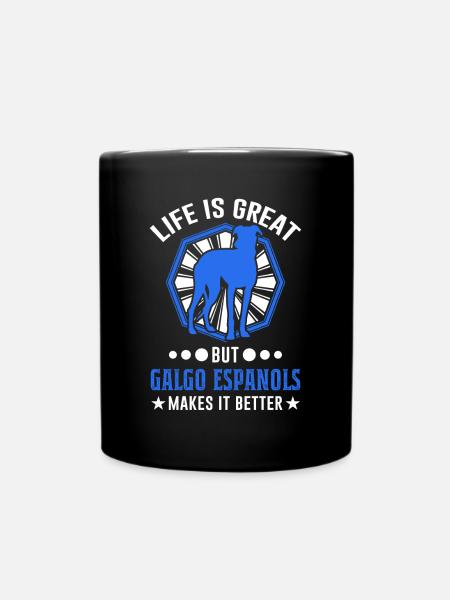 Galgo Espanol Geschenk Spanischer Windhund - Tasse einfarbig - Schwarz