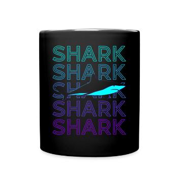 Shark Retro - Full Colour Mug - black - Front