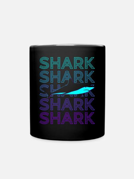 Hai Retro - Tasse einfarbig - Schwarz