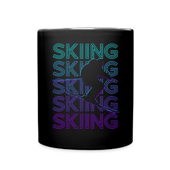 Skiing Skiers Ski Retro - Full Colour Mug - black - Front