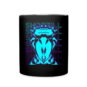 Schuhschnabel Retro - Tasse einfarbig - Schwarz - Vorne