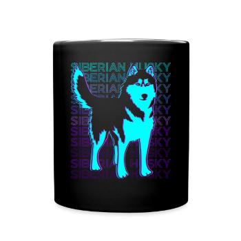 Sibérie Husky Rétro - Mug uni - noir - Devant