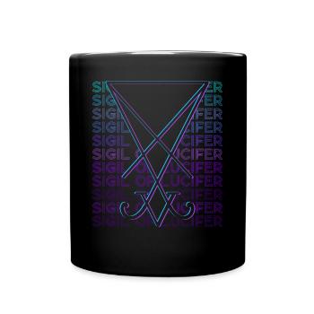 Seal of Lucifer Pentagram Occult Magic - Full Colour Mug - black - Front