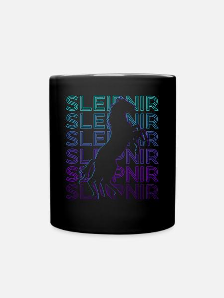 Sleipnir Odin Wikinger Nordische Mythologie Retro - Tasse einfarbig - Schwarz