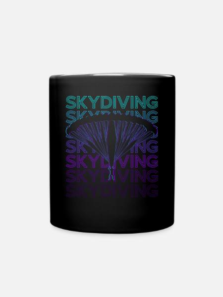 Fallschirmspringen Fallschirmspringer Retro - Tasse einfarbig - Schwarz