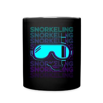 Schnorcheln Schnorchler Schnorchel Retro - Tasse einfarbig - Schwarz - Vorne