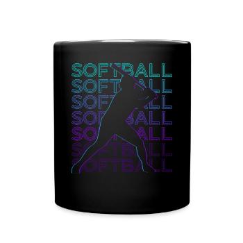 Joueur de Softball Rétro - Mug uni - noir - Devant