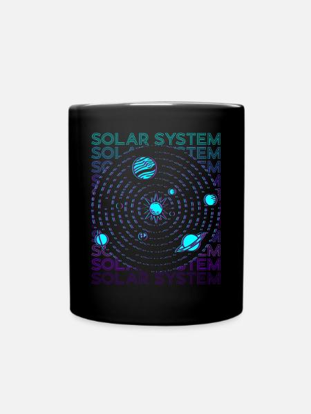 Système solaire rétro - Mug uni - noir