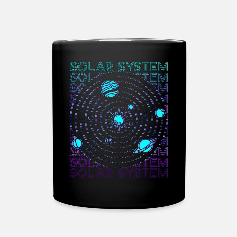 Système solaire rétro - Mug uni - noir