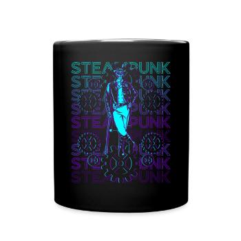 Steampunk Skull Retro - Full Colour Mug - black - Front