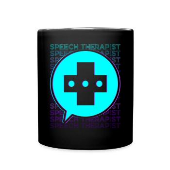 Speech Therapist Speech Therapy Retro - Full Colour Mug - black - Front