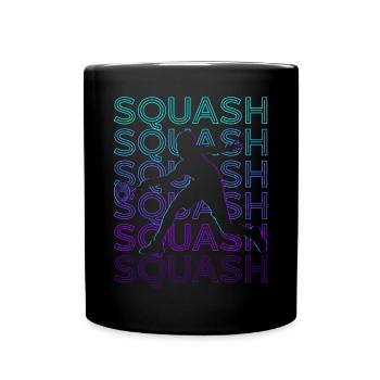 Squash-Spieler Retro - Tasse einfarbig - Schwarz - Vorne