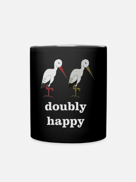 storch doubly happy - Tasse einfarbig - Schwarz