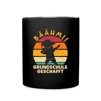 Bäähm Grundschule geschafft - Tasse einfarbig - Schwarz - Vorne