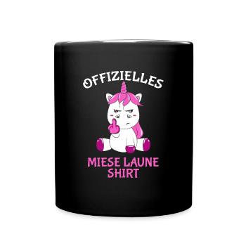 Offizielles Miese Laune Shirt - Tasse einfarbig - Schwarz - Vorne