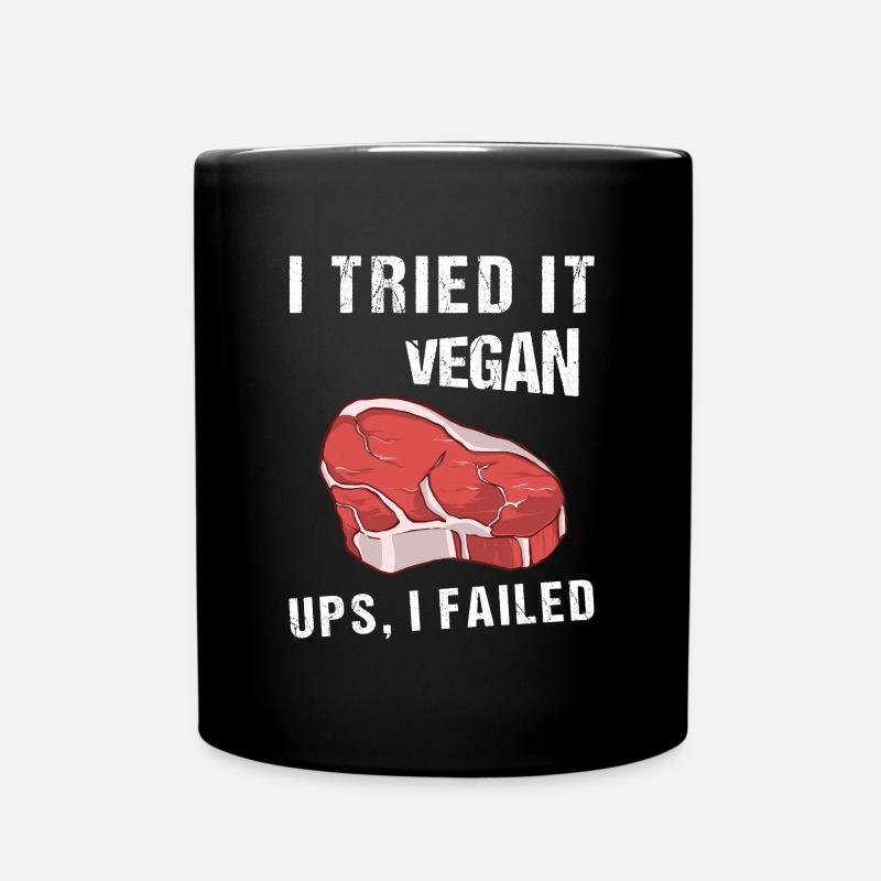 I Tried It Vegan Ups I Failed Vegan Vegetarian - Tasse einfarbig - Schwarz