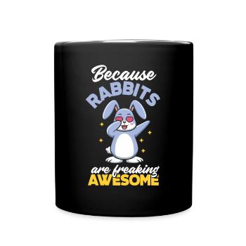 Hase Kaninchen Haustier Hasen Mama Geschenk - Tasse einfarbig - Schwarz - Vorne