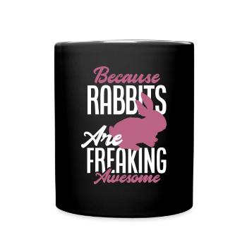 Hase Kaninchen Haustier Hasen Mama Geschenk - Tasse einfarbig - Schwarz - Vorne