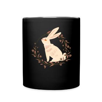 Hase Kaninchen Haustier Hasen Mama Geschenk - Tasse einfarbig - Schwarz - Vorne