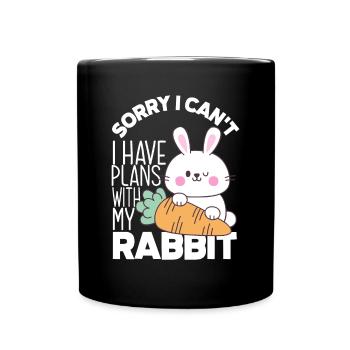 Hase Kaninchen Haustier Hasen Mama Geschenk - Tasse einfarbig - Schwarz - Vorne