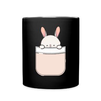 Hase Kaninchen Haustier Hasen Mama Geschenk - Tasse einfarbig - Schwarz - Vorne