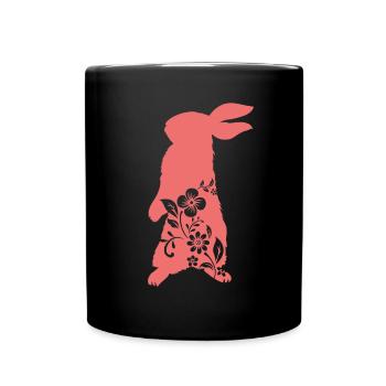 Hase Kaninchen Haustier Hasen Mama Geschenk - Tasse einfarbig - Schwarz - Vorne