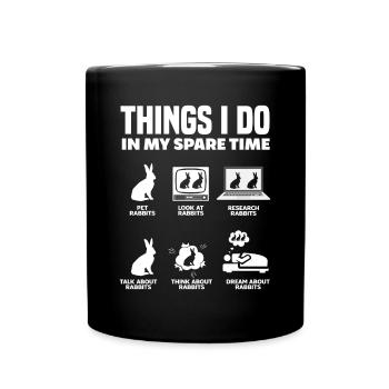 Hase Kaninchen Haustier Hasen Mama Geschenk - Tasse einfarbig - Schwarz - Vorne