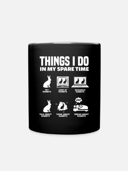Hase Kaninchen Haustier Hasen Mama Geschenk - Tasse einfarbig - Schwarz