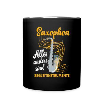 Saxophon Saxophon Saxophon - Tasse einfarbig - Schwarz - Vorne