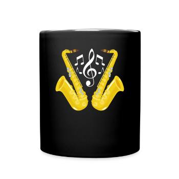 Saxophon Jazz - Tasse einfarbig - Schwarz - Vorne
