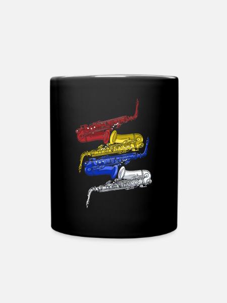 Saxophon Jazz - Tasse einfarbig - Schwarz