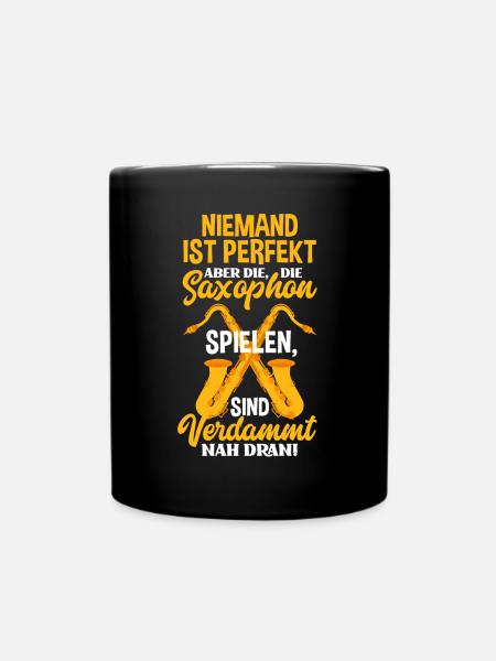 Lustiges Saxophon Geschenk - Tasse einfarbig - Schwarz